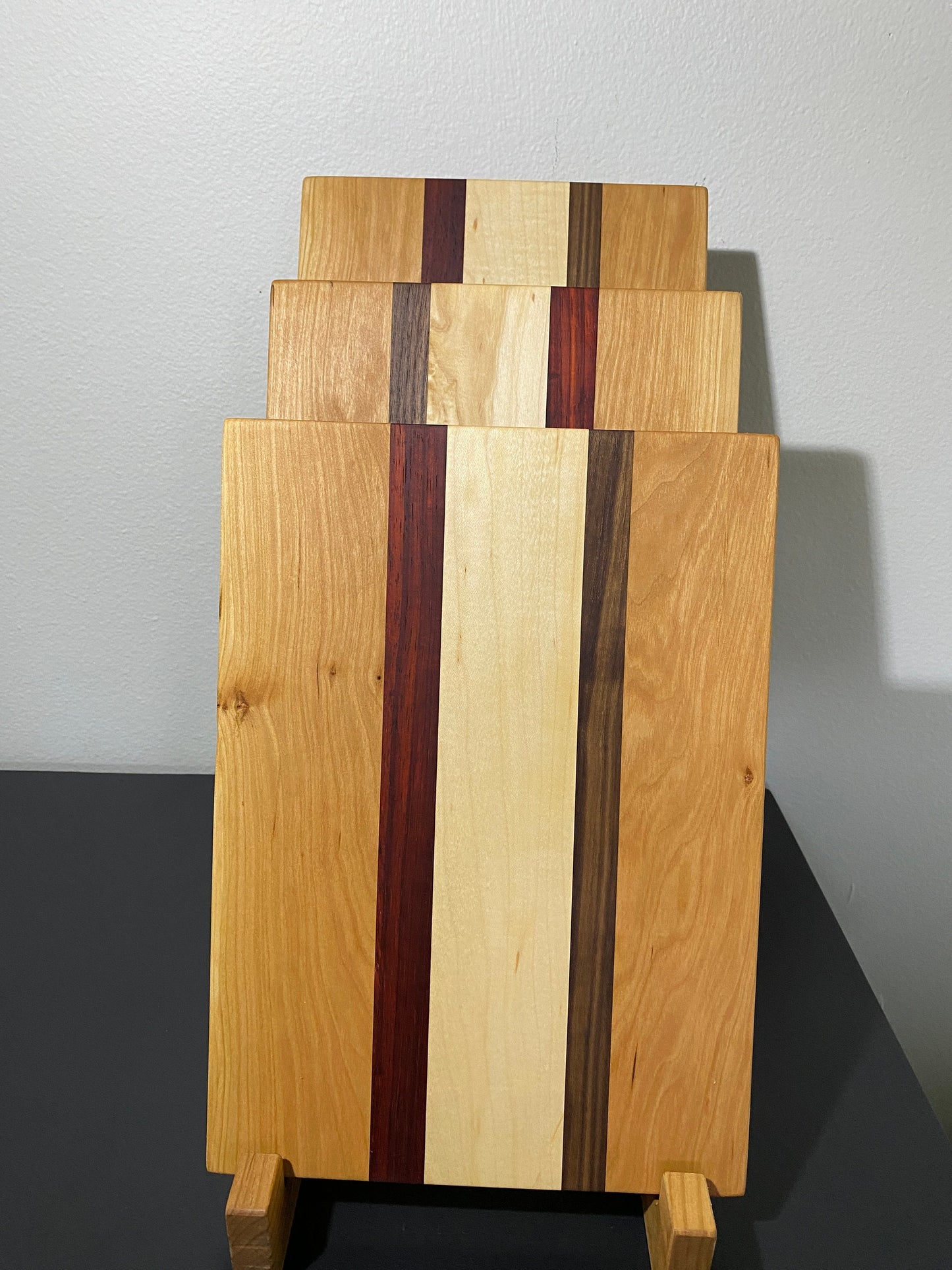 Cherry, Maple, Walnut and Padauk cutting board