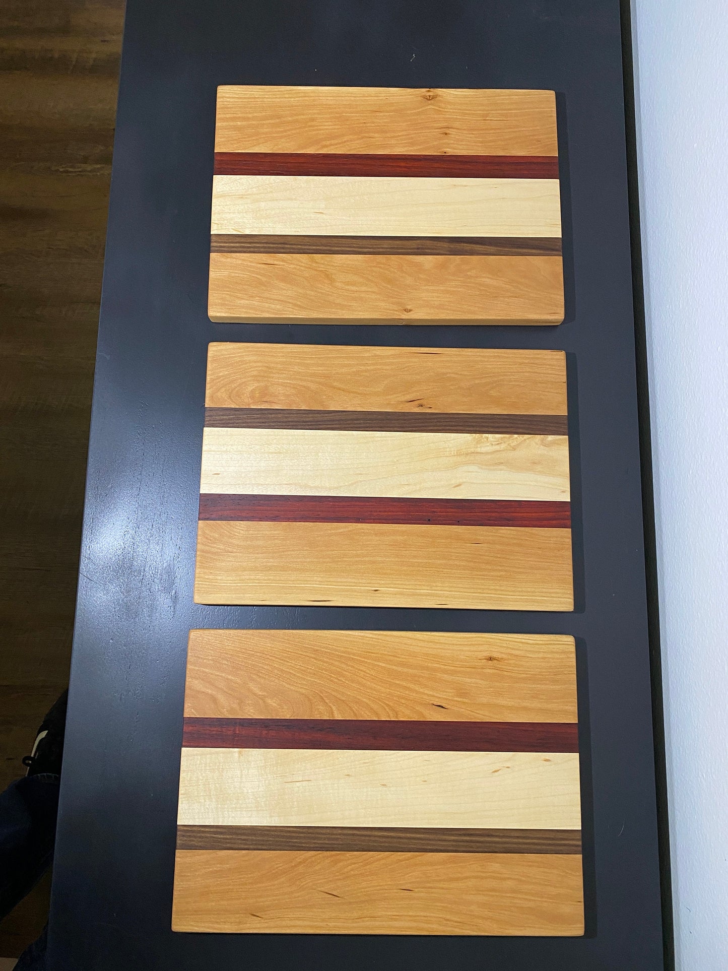 Cherry, Maple, Walnut and Padauk cutting board