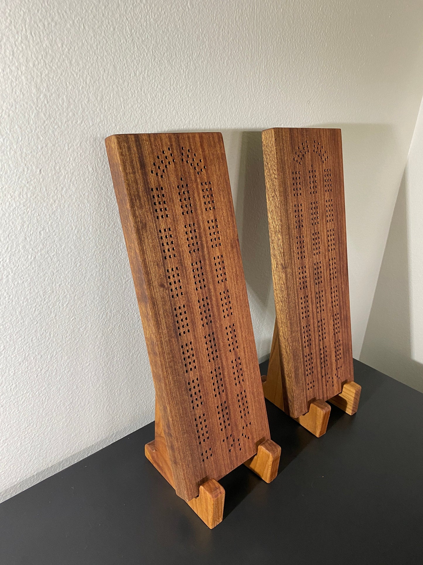 Sapele maple Cribbage Board (Customizable) - 3 lane